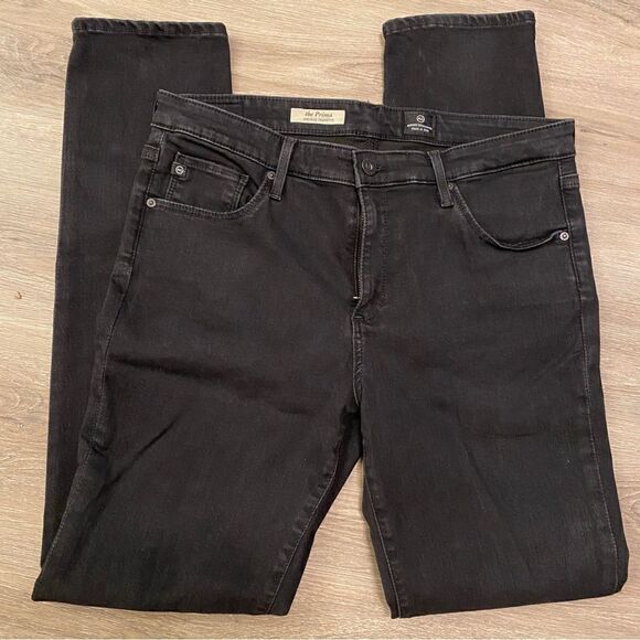 NEW AG PRIMA MID-RISE CIGARETTE JEANS MIDNIGHT BLACK 31R ADRIANO GOLDSCHMIED - Picture 6 of 16